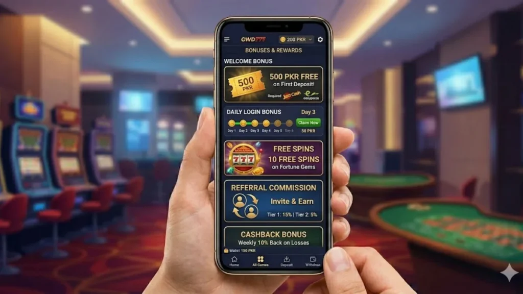 GWD777 referral bonus program earning PKR Pakistan