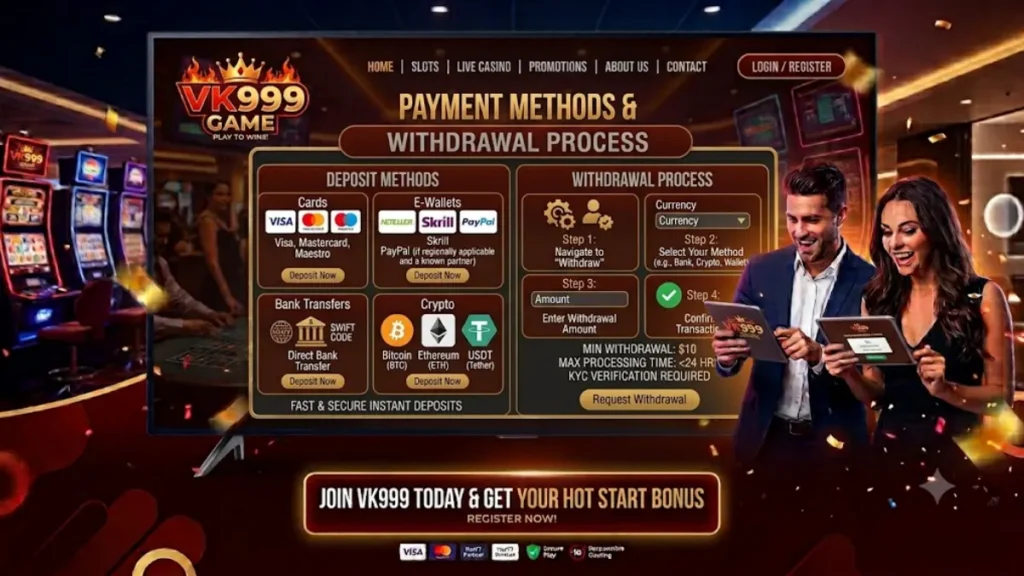 VK999 game Payment Methods & Withdrawal Process Android