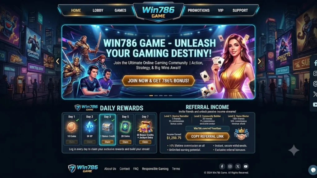 Win786 Game Daily Rewards and Referral Income 2026