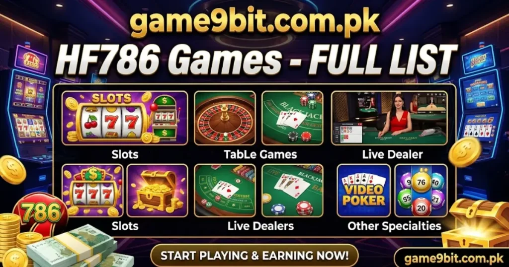 HF786 game all type of game avilable Android pakistan