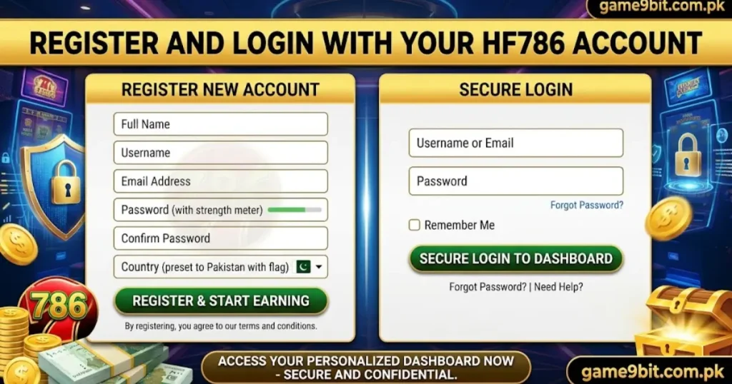 HF786 game login and register Android pakistan 2026