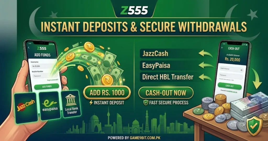 Z555 Game deposits and withdraws Android Pakistan 2026